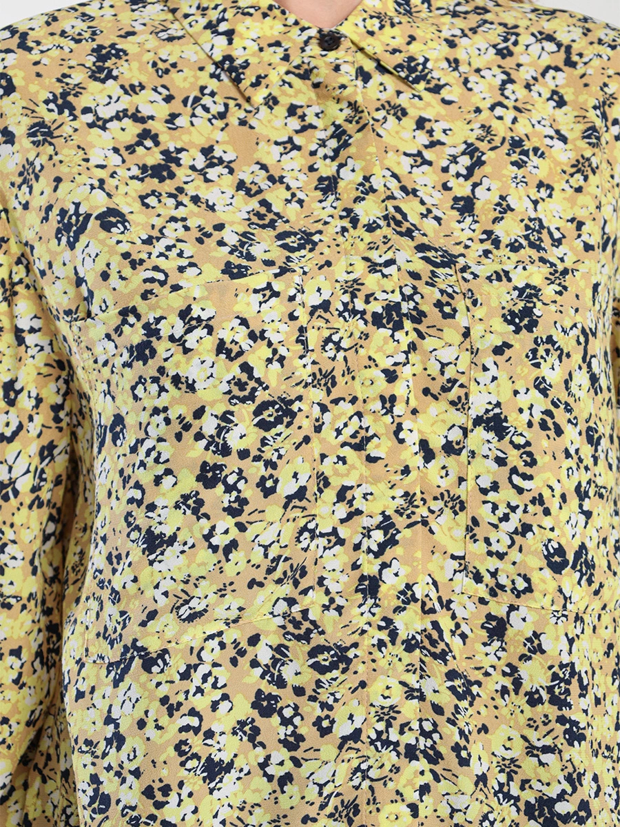 Блуза свободного кроя с цветочным принтом
